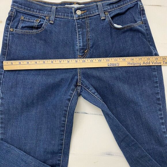 Levi 505 Straight Leg Women's  Mid Rise Stretch Denim Blue Jeans No Size Tag - Picture 8 of 15